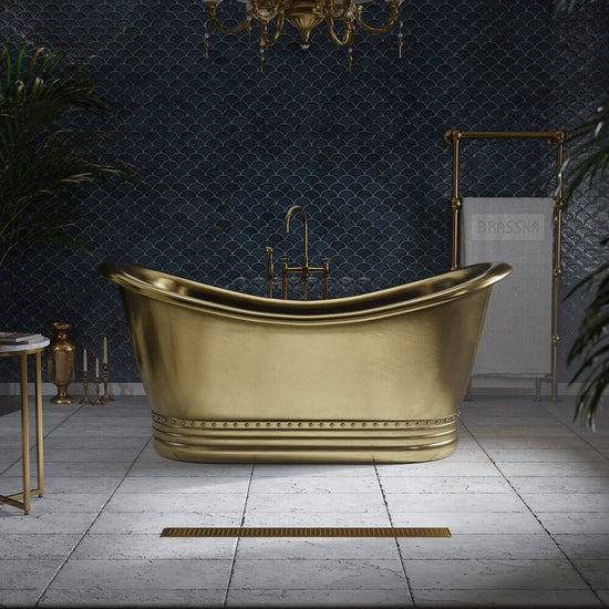 Vasca da bagno freestanding a immersione nero opaco e rame - Doppia finitura