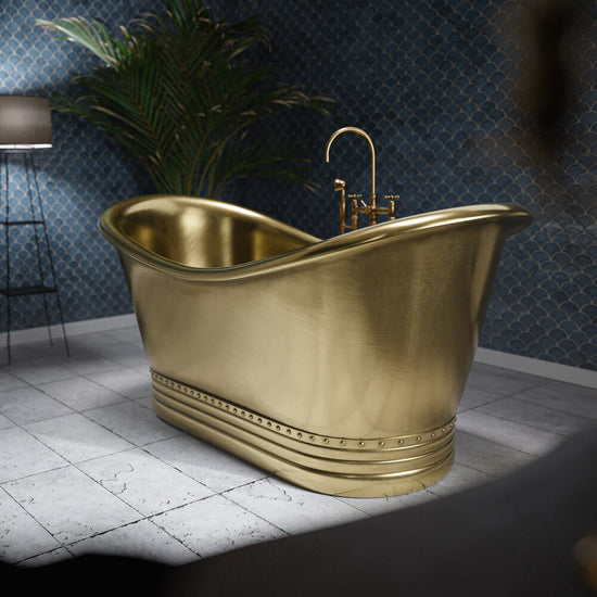 Vasca da bagno freestanding a immersione nero opaco e rame - Doppia finitura