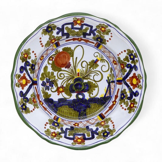 FAENZA-CARNATION: Pasta/Soup Scalloped Rimmed Bowl Plate