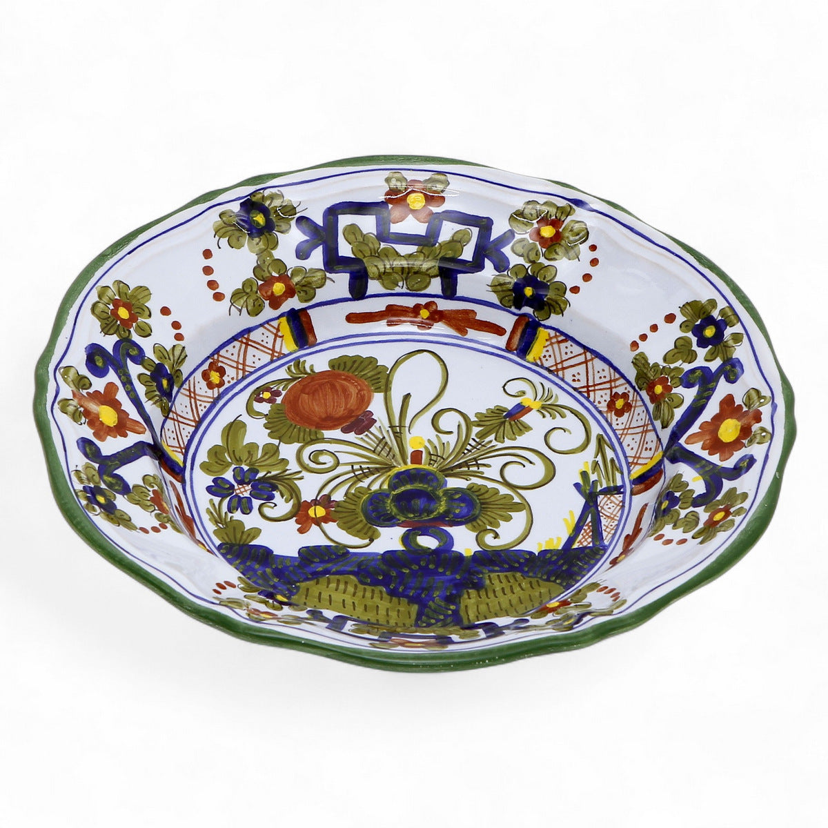 FAENZA-CARNATION: Pasta/Soup Scalloped Rimmed Bowl Plate