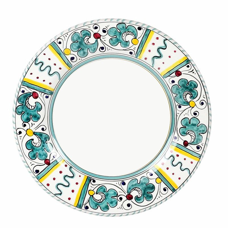 ORVIETO GREEN ROOSTER: Salad Plate White Center