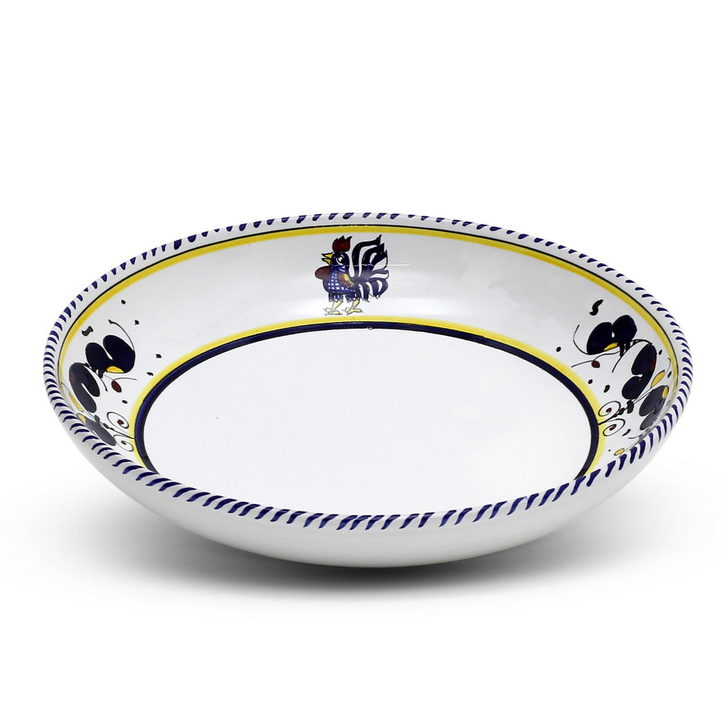 ORVIETO BLUE ROOSTER: Risotto/Pasta/Cioppino round shallow coupe bowl