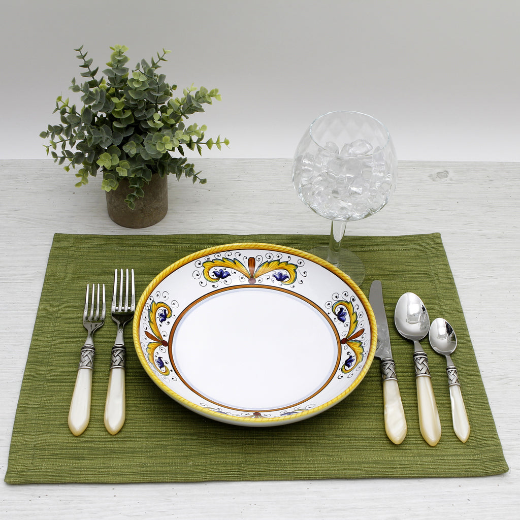 RAFFAELLESCO-PERUGINO : Assiette creuse ronde à bords larges pour risotto/pâtes/cioppino