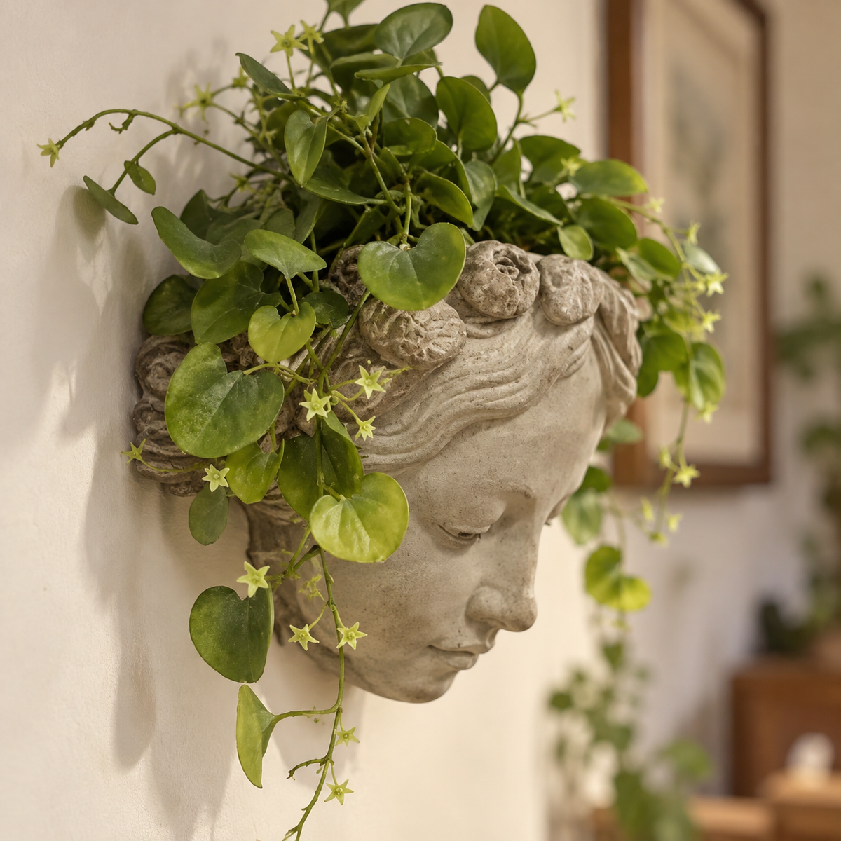 Wall Art Cement Girl Planter