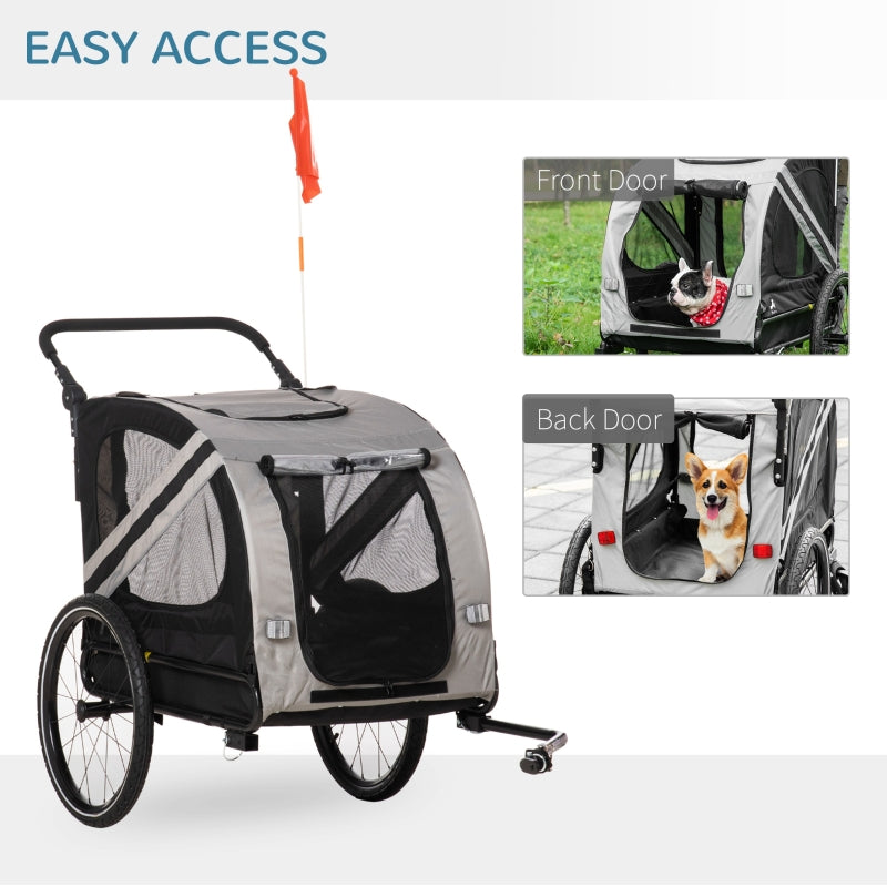 Rimorchio e passeggino 2 in 1 per animali domestici