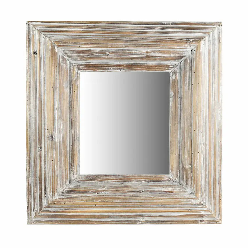 Washed Grey Square Frame Mirror - Small