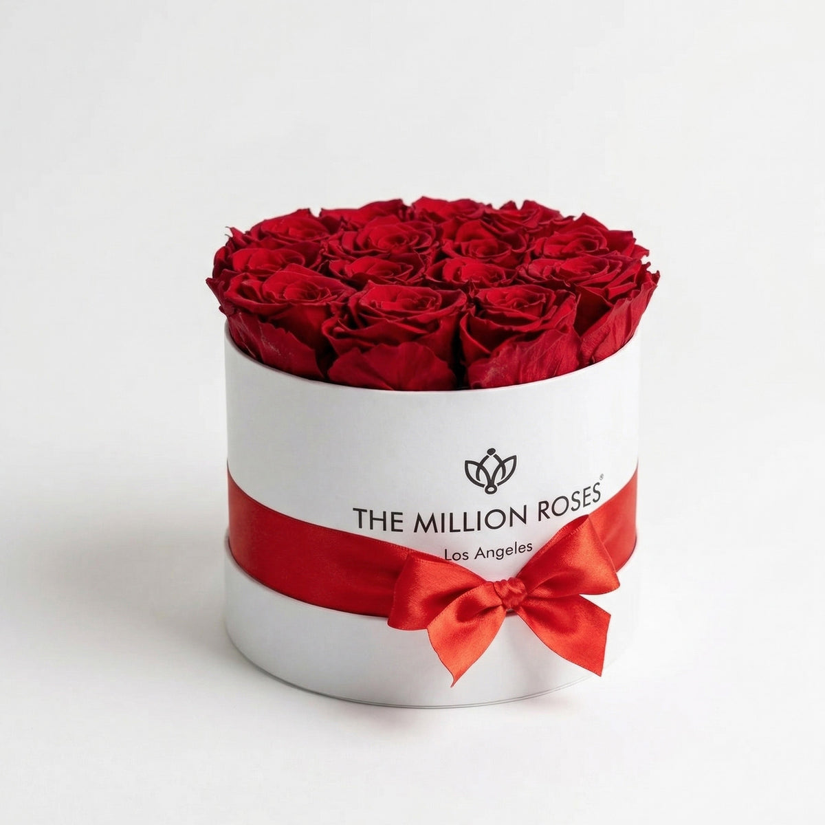 Scatola bianca classica | Rose rosse