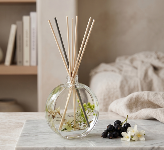 Diffuseur de parfum botanique – 100 ml, parfum d'intérieur fait main | 23 senteurs