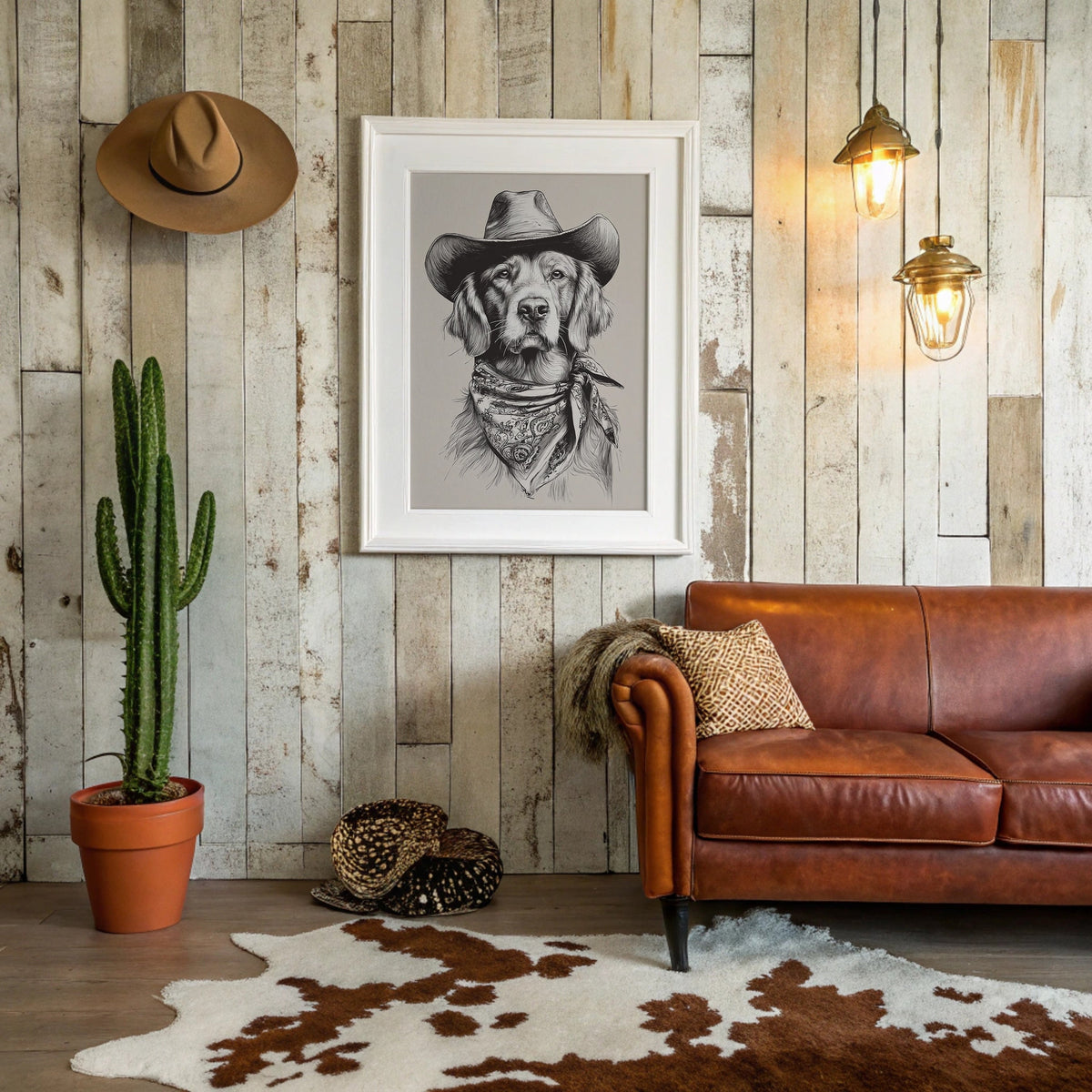 Le regard inébranlable d'un cow-boy canin