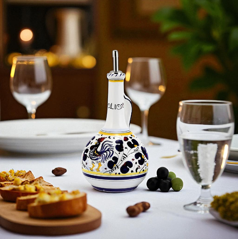 ORVIETO BLUE ROOSTER: Olive Oil Bottle Dispenser Deluxe