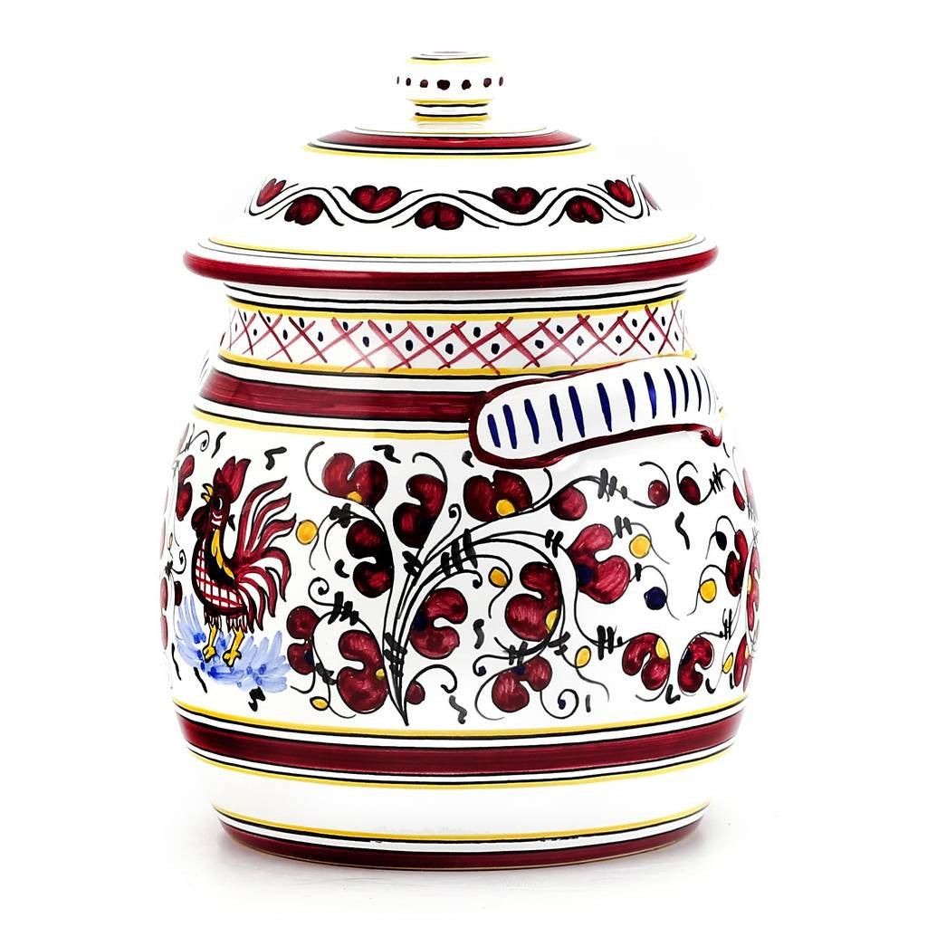 ORVIETO RED ROOSTER: Traditional Biscotti Jar