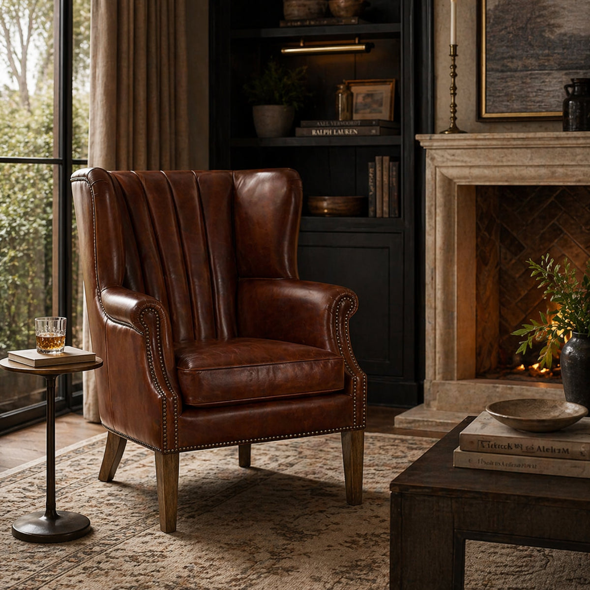 George Full Top Grain Leather Armchair