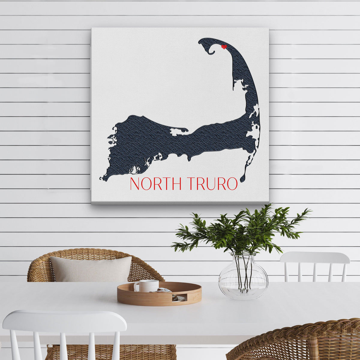 Décoration murale silhouette personnalisable sur toile Cape Cod