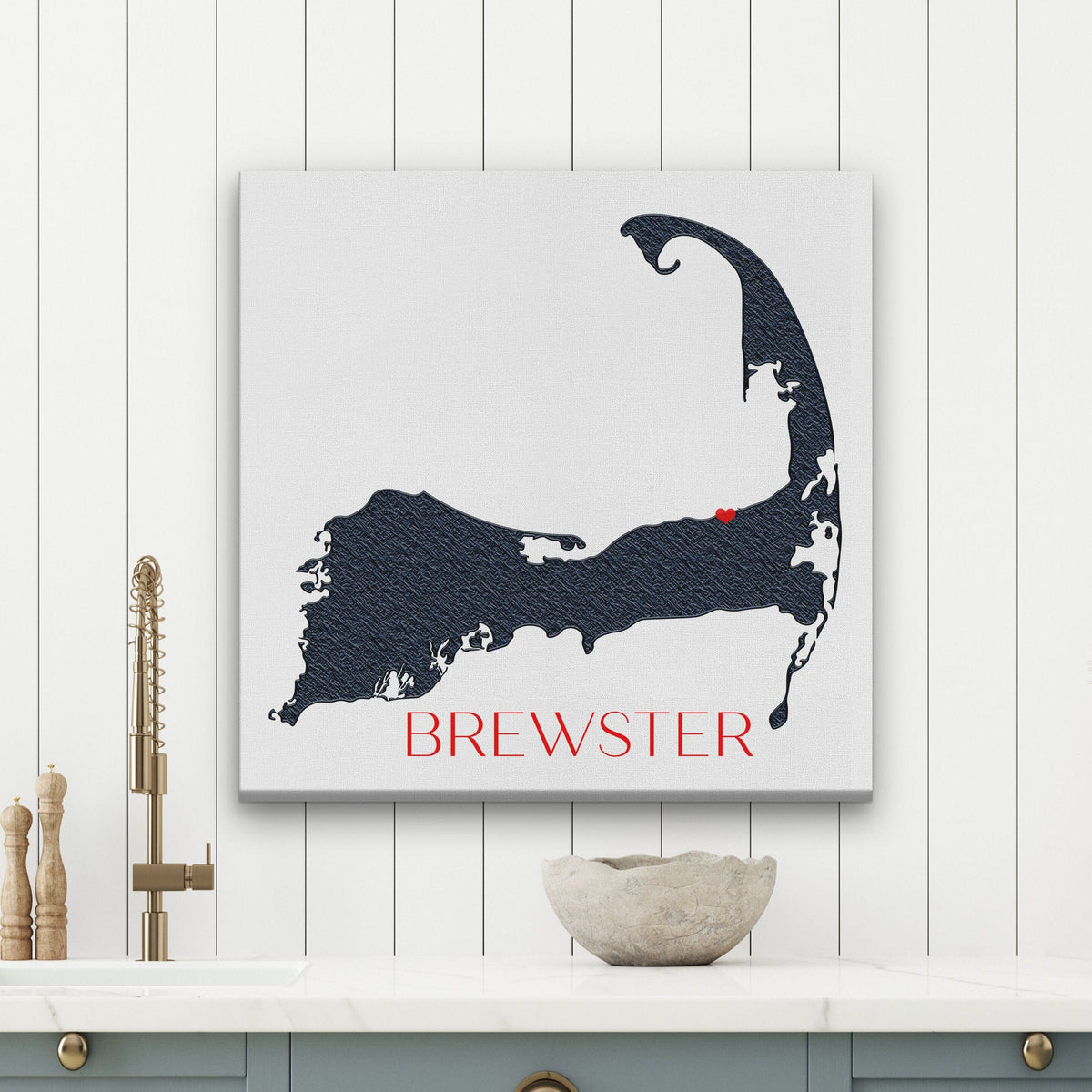 Décoration murale silhouette personnalisable sur toile Cape Cod