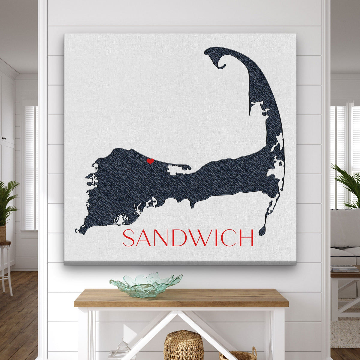 Décoration murale silhouette personnalisable sur toile Cape Cod