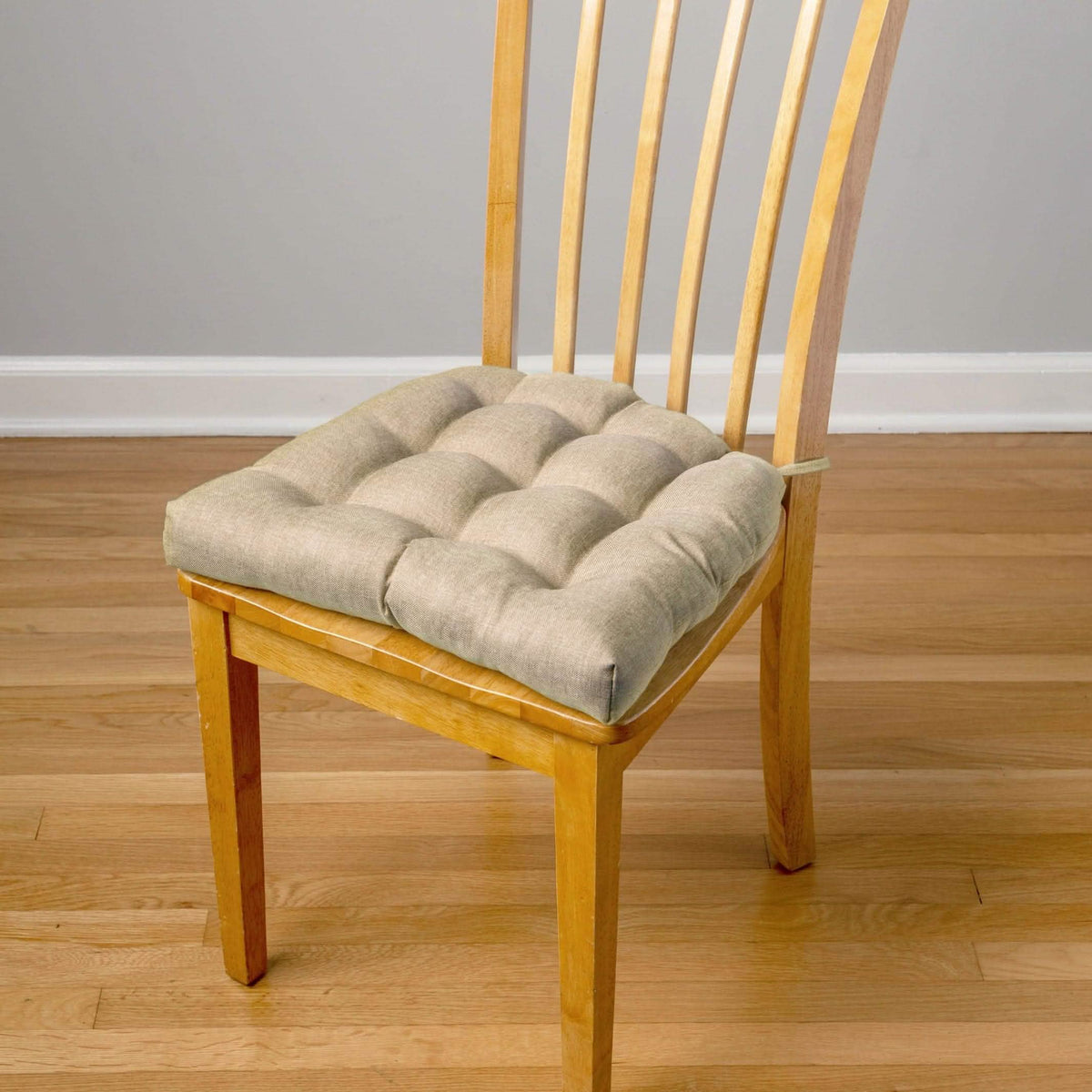 Hayden Beige Dining Chair Pads - Latex Foam Fill - Reversible