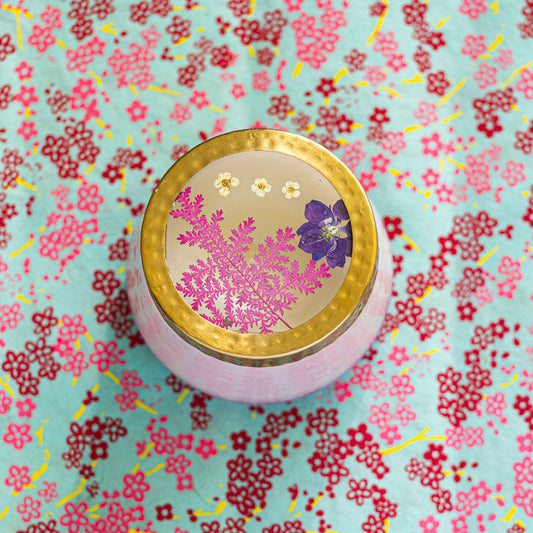 Bougie florale pressée Accent Watercolor - Mûre + Coco