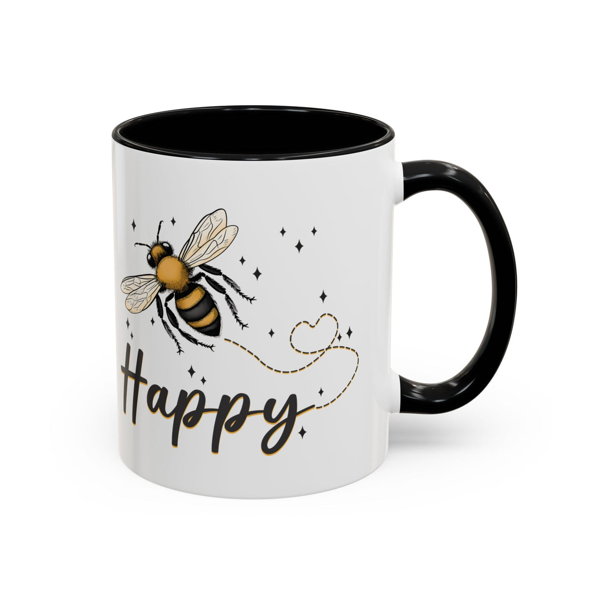 Mug en céramique abeille fantaisie « Bee Happy » - Mug à café style cottage