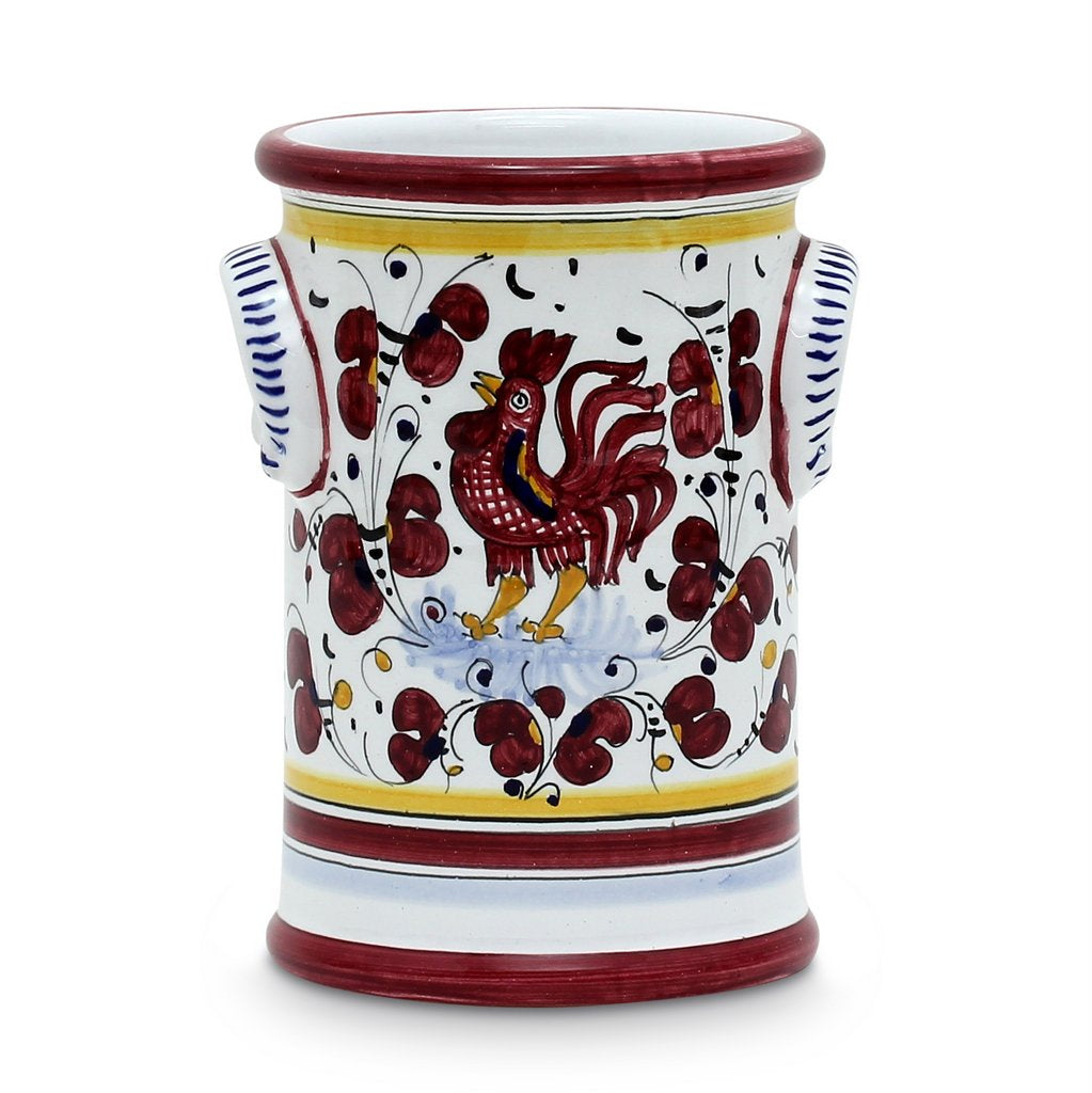 ORVIETO RED ROOSTER: Utensil Holder