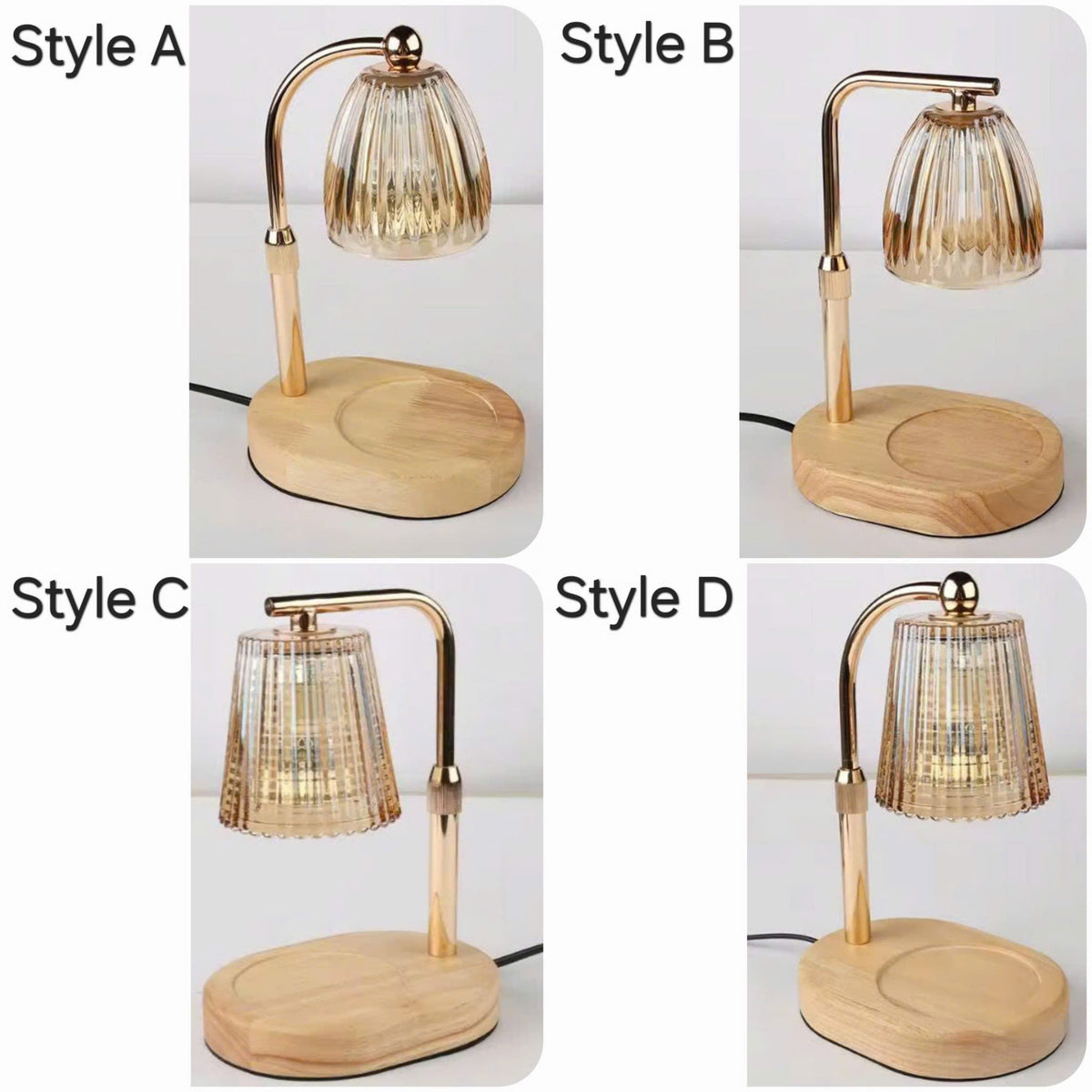 Dimmable Candle Warmer Desk Lamp with Timer | Glass Shade Melter Light