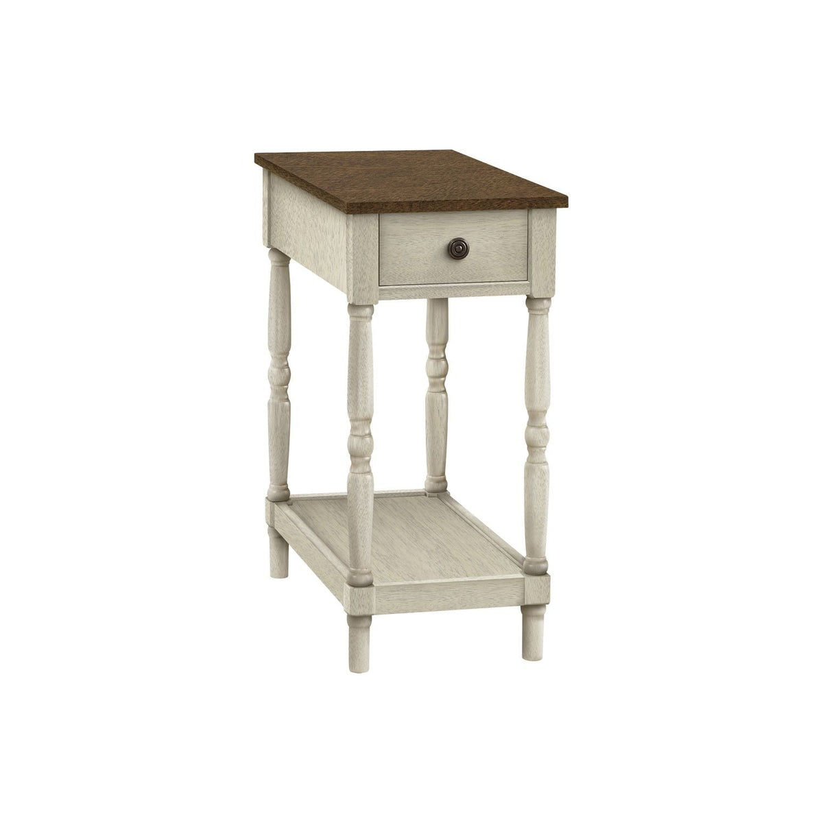 Table d'appoint, 2 niveaux, tiroir de rangement, design traditionnel élégant