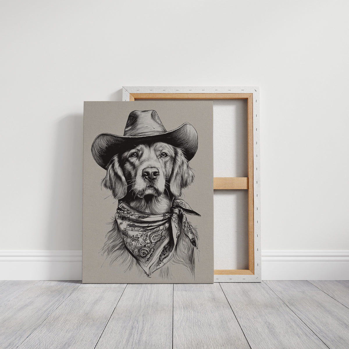 Le regard inébranlable d'un cow-boy canin