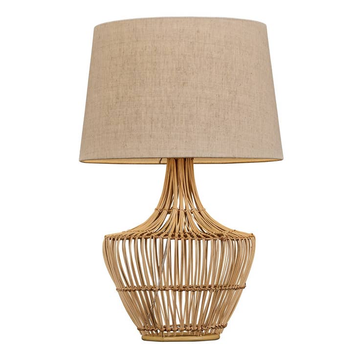Havana Rattan Table Lamp with Jute Drum Shade