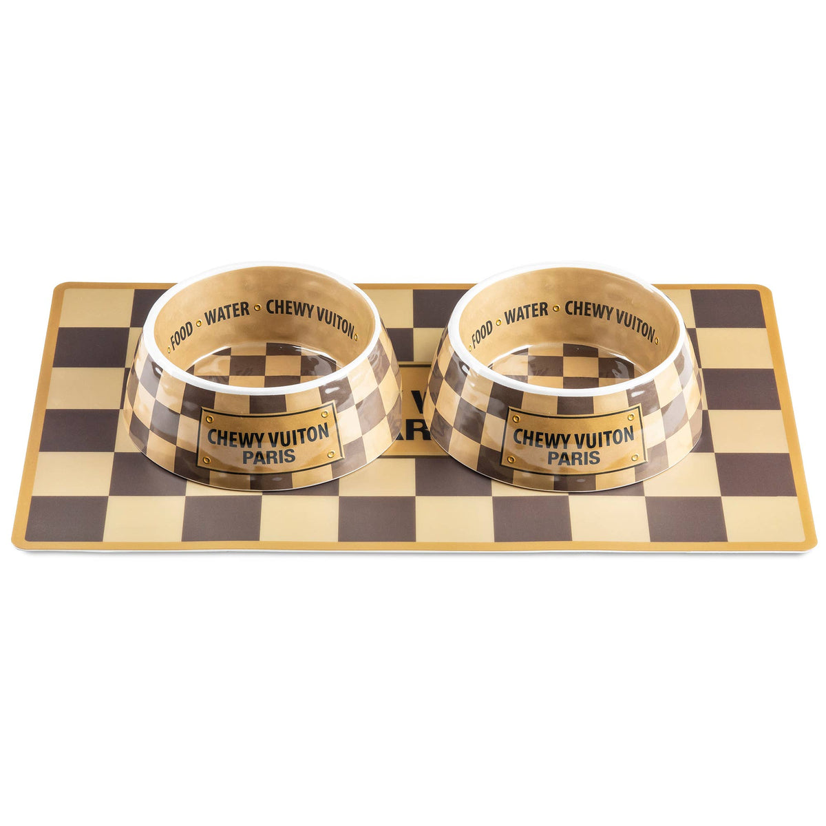 Tovaglietta per cani Tan Checker Chewy Vuiton - Tappetino per cani
