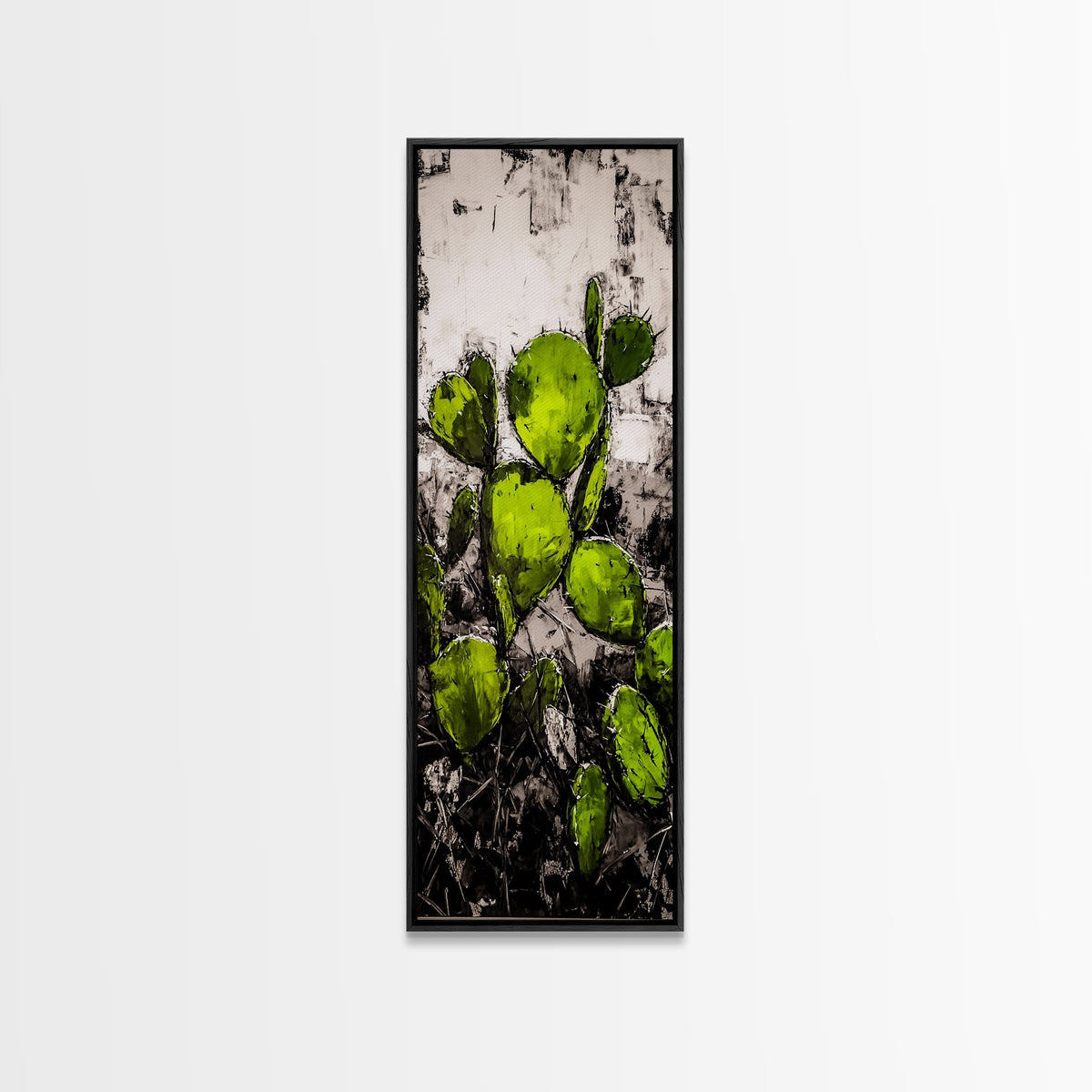 Impression sur toile effet vieilli art cactus décoration murale sud-ouest peinture paysage désertique décoration chambre d'amis décor chaleureux