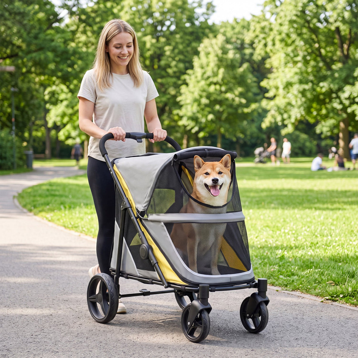 Passeggino per cani robusto per cani di taglia grande - Capacità 100 kg