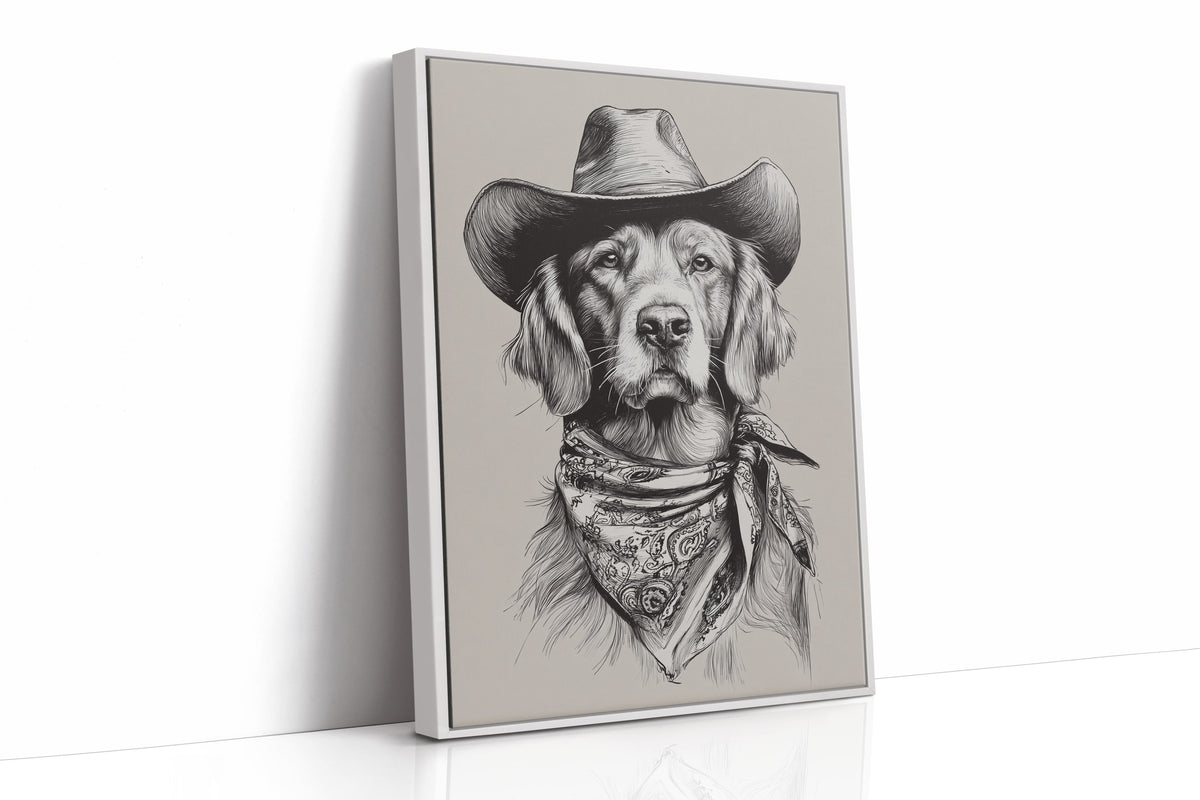 Le regard inébranlable d'un cow-boy canin