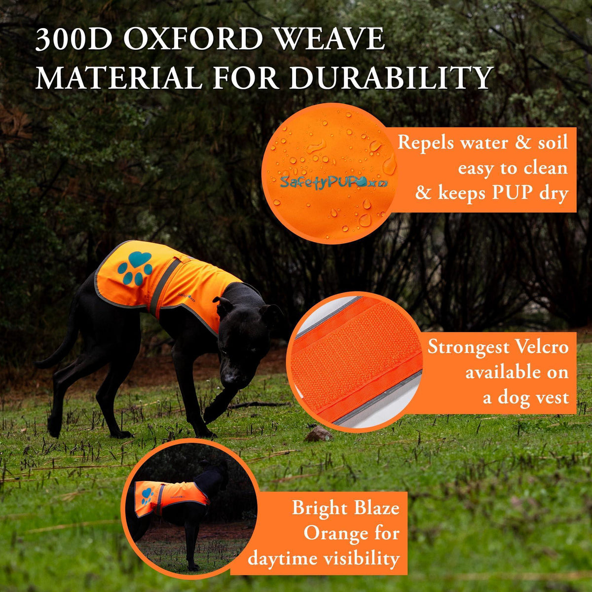 Gilet catarifrangente per cani ad alta visibilità, taglia M, torace 78,1 cm x collo 59,7 cm, arancione