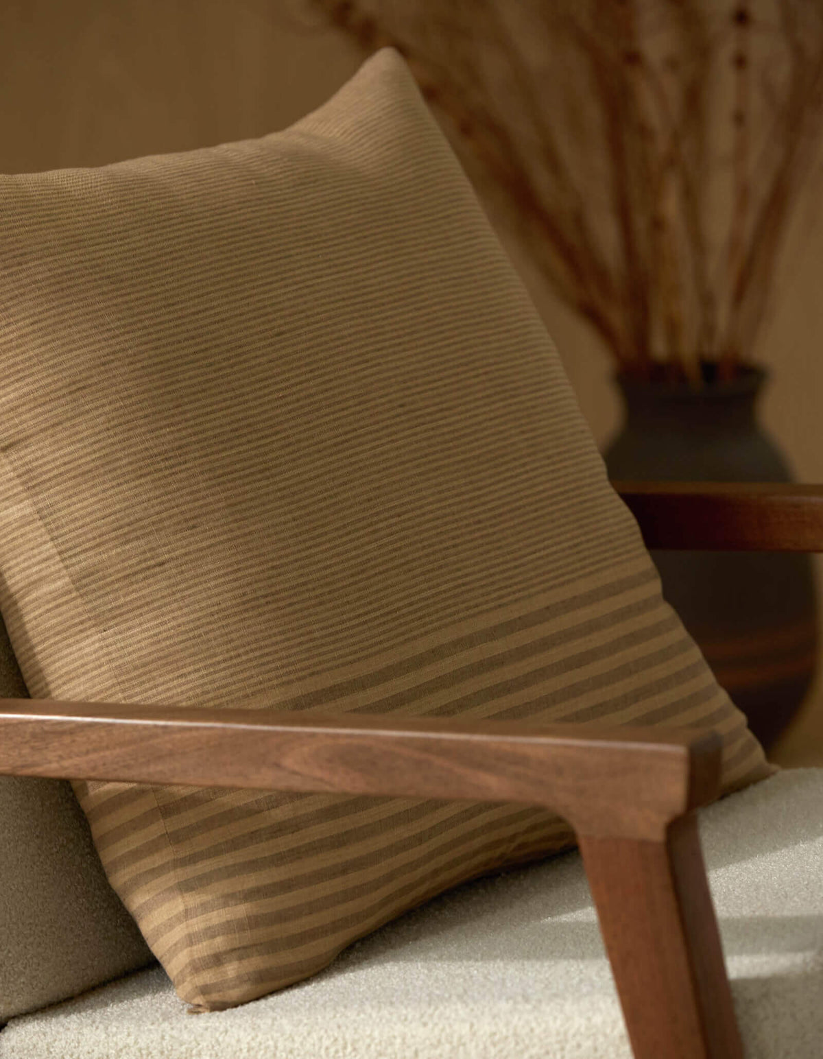 Striped Linen Throw Pillow