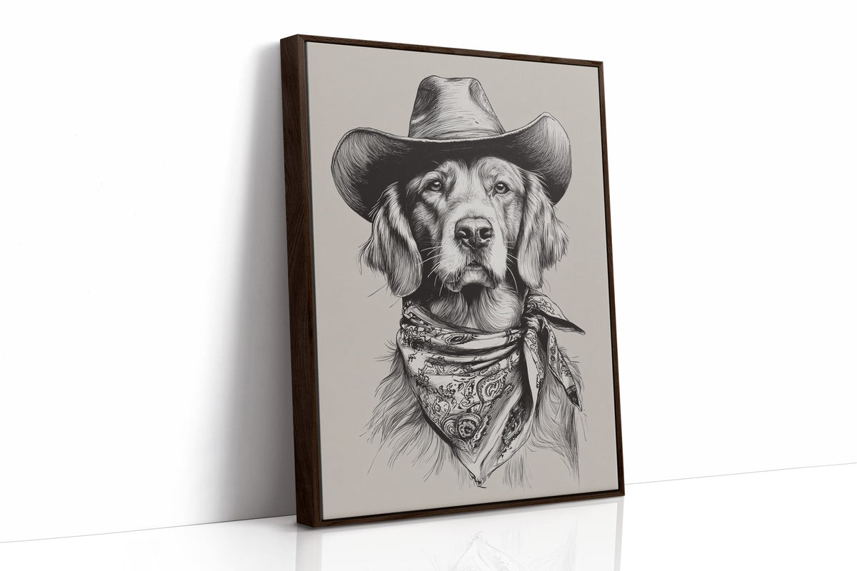 Le regard inébranlable d'un cow-boy canin