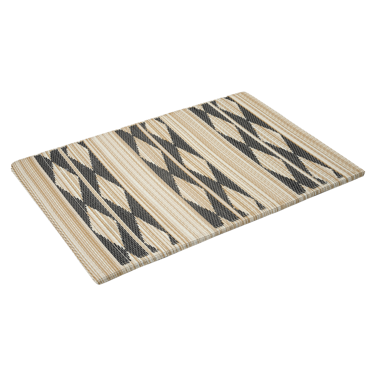 Zerbino da esterno Cairo naturale e nero – 60 x 90 cm, antiscivolo, plastica riciclata