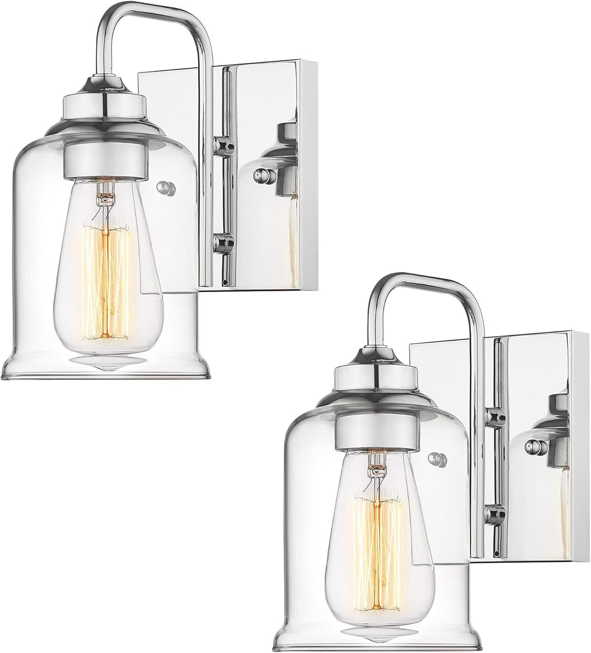Lampada da bagno in stile rustico con paralume in vetro