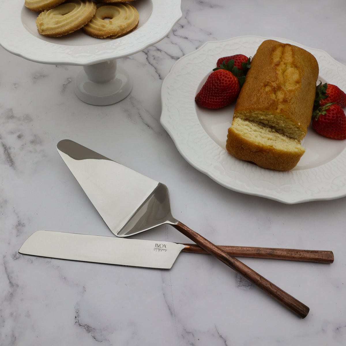 Ensemble 2 pièces de service à gâteau Sundance