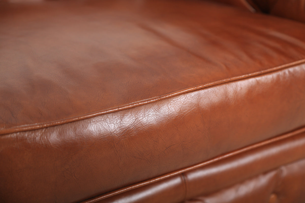 Arthur Chesterfield Top Grain Leather Armchair