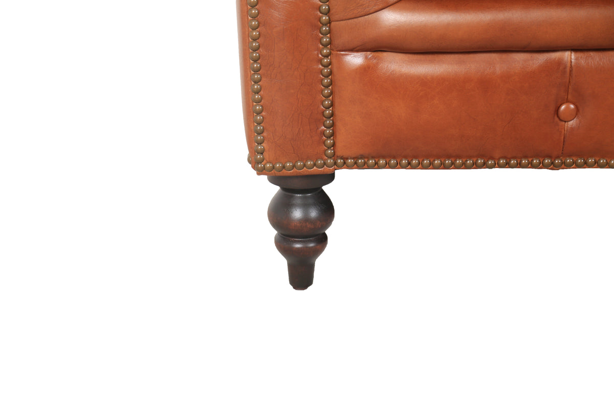 Arthur Chesterfield Top Grain Leather Sofa