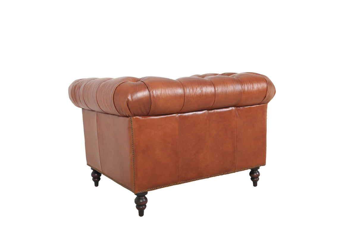 Arthur Chesterfield Top Grain Leather Armchair