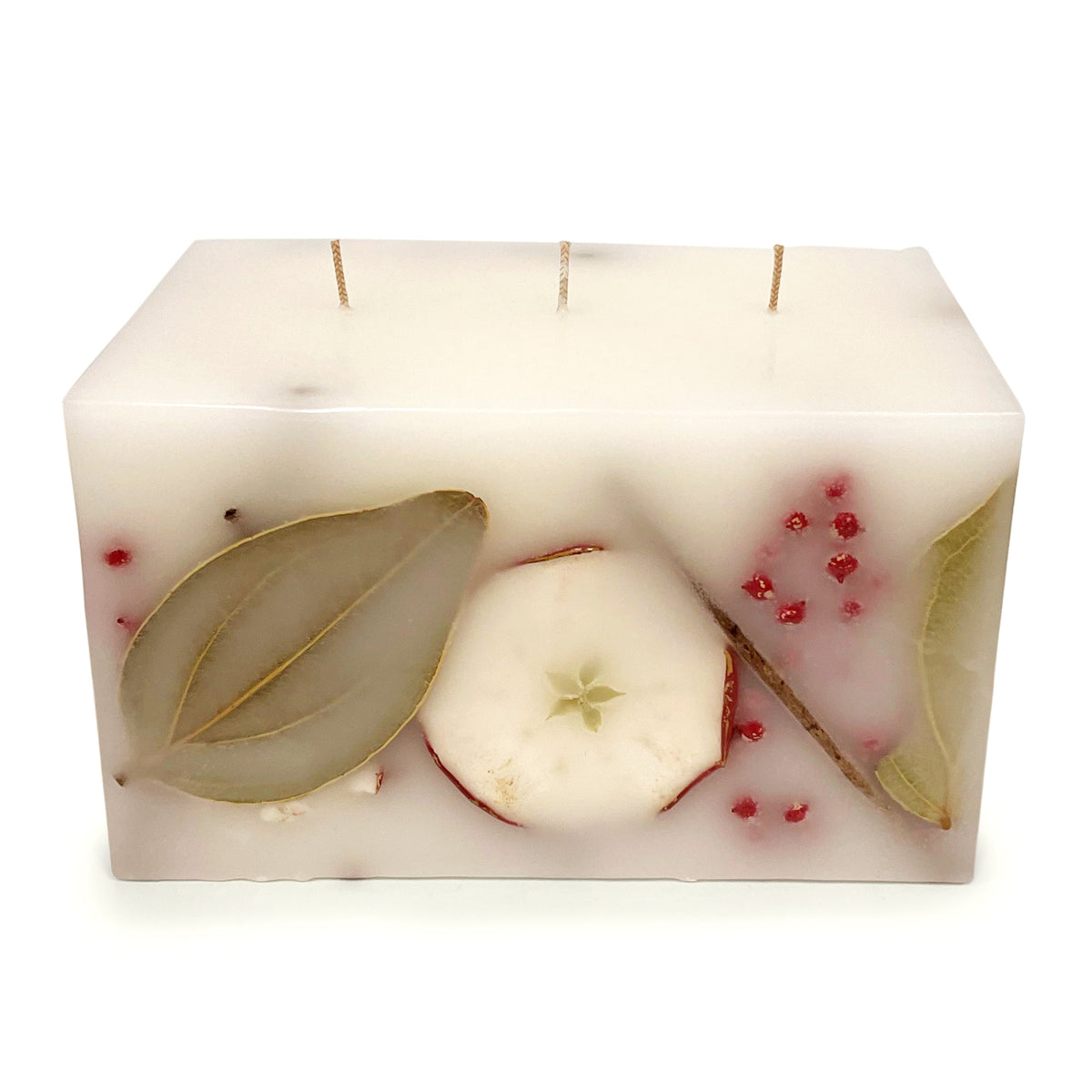 Candela botanica rettangolare a 3 stoppini Harvest Cider