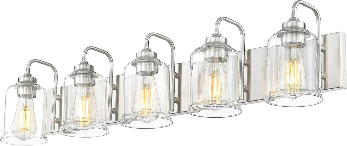 Lampada da bagno in stile rustico con paralume in vetro