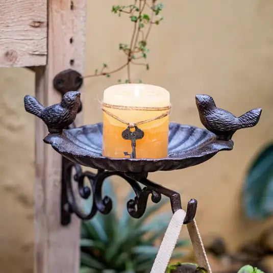 Wall Mounted Iron Bird Food Bowl