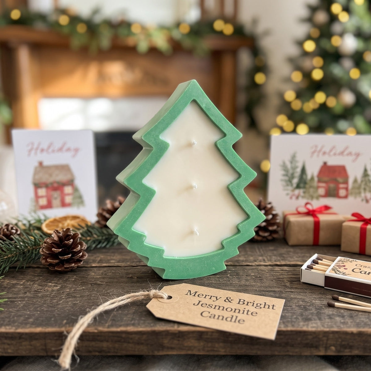 Merry & Bright 3-Wick Christmas Tree Candle