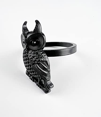 Perched Owl Metal Napkin Rings