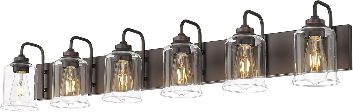 Lampada da bagno in stile rustico con paralume in vetro