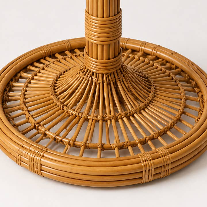 Tropical Wicker Palm Floor Lamp