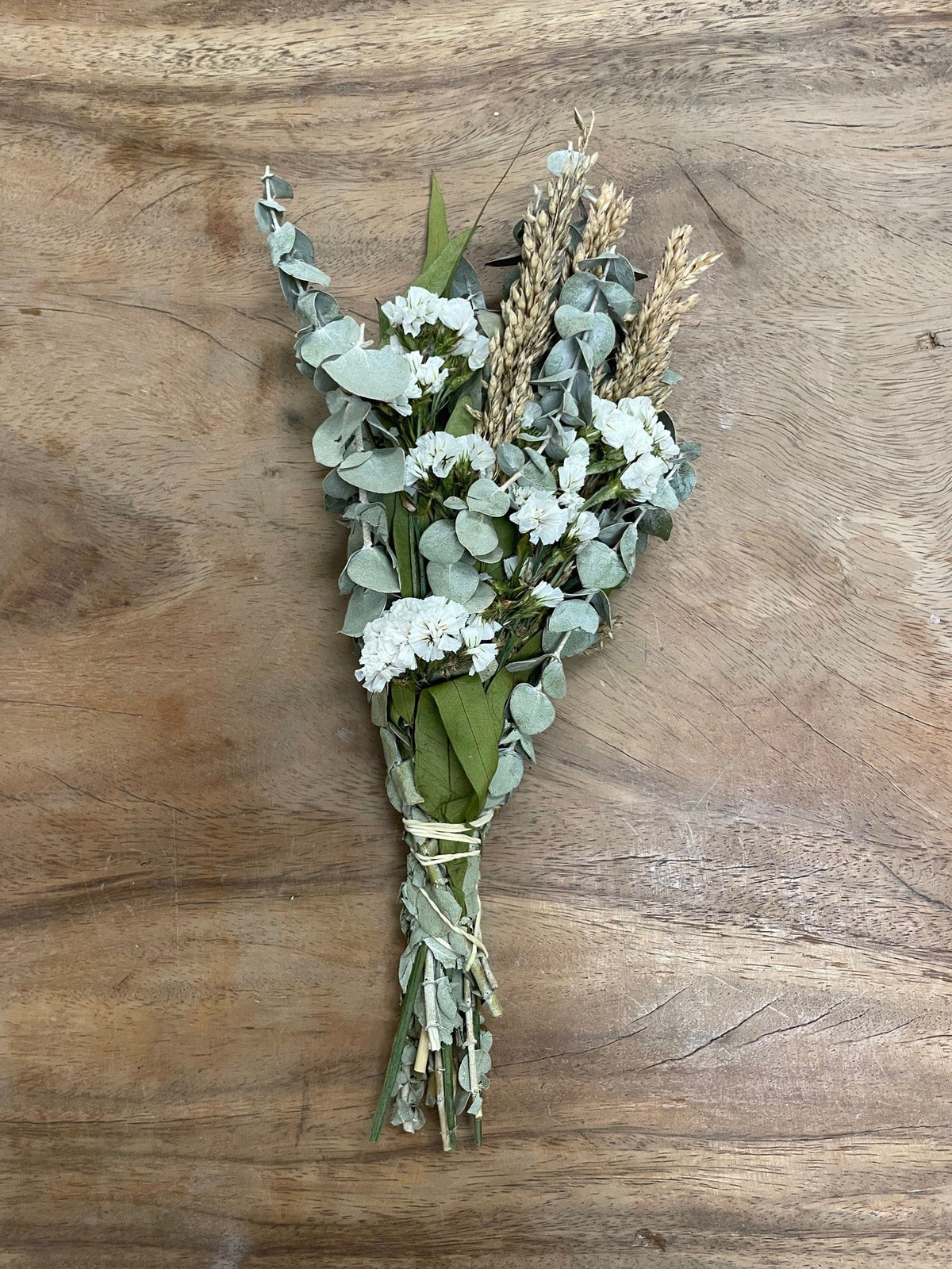 Petite Floral and Eucalyptus 12" Bouquet: White Floral
