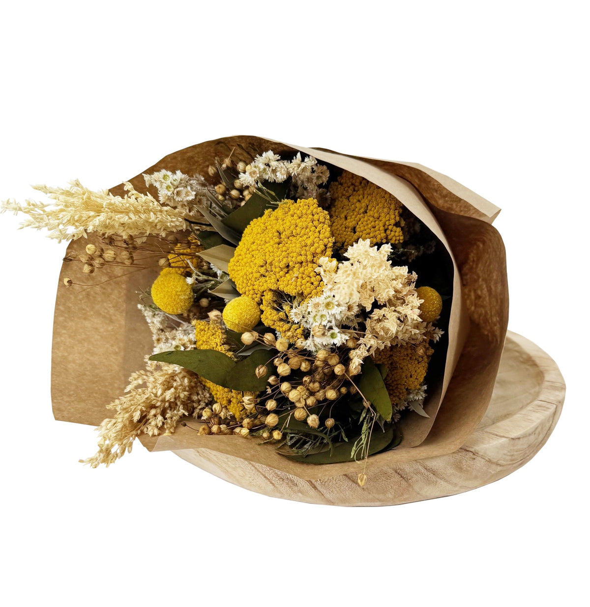 Bouquet d'achillée millefeuille et de céréales généreux