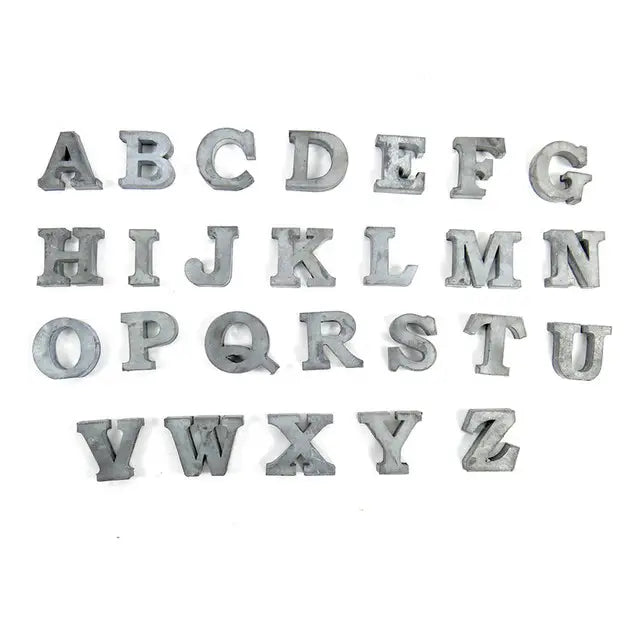 Zinc Individual Letters A-Z